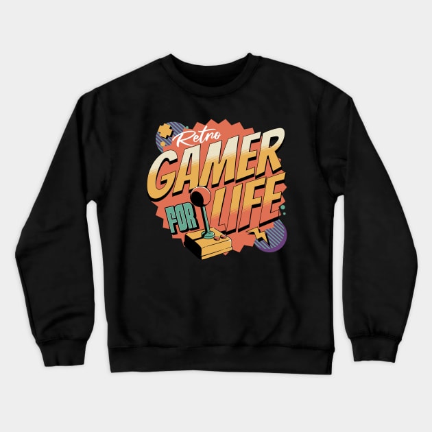 Retro Gamer For Life Crewneck Sweatshirt by Norse Magic